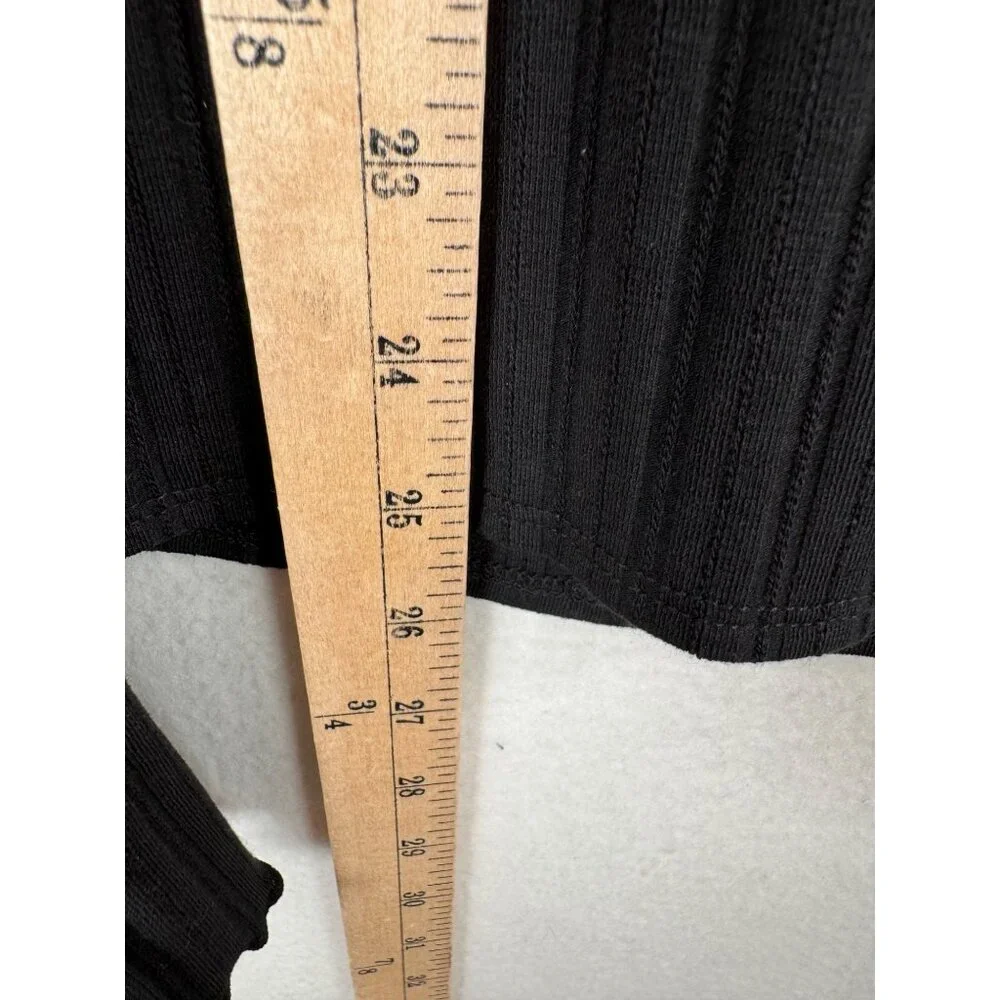 J.Crew Pointelle knit turtleneck top preppy ruffle black ribbed‎ preppy sz 3X